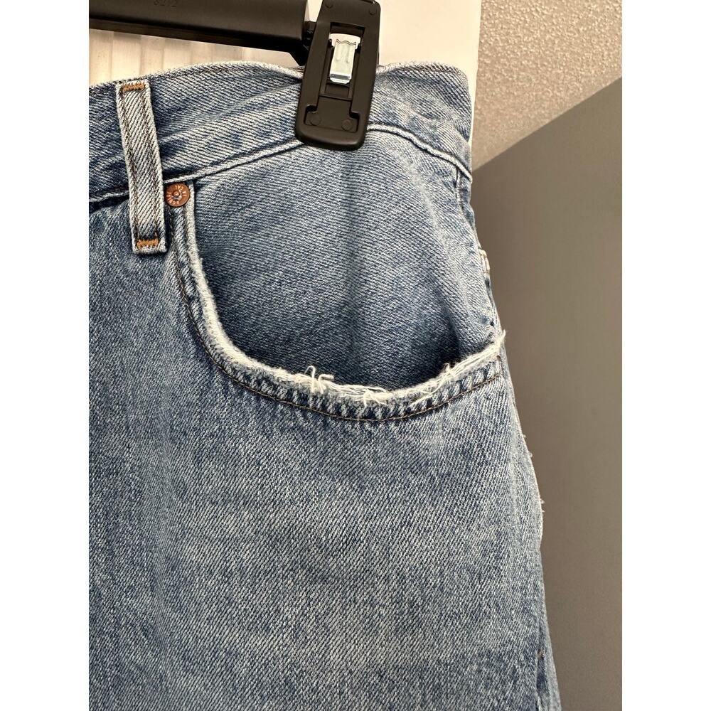 AGOLDE Valeria Jean Sz 28 Baggy Oversized Distressed Hem Denim Wide Leg - Picture 6 of 9
